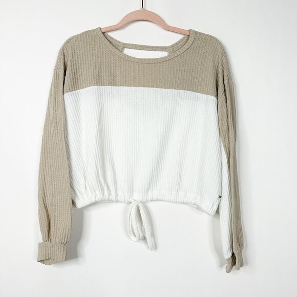 2/$30 Hollister Colorblock Keyhole Cinched Jumper Light Brown XS #A0370 TRB2 - Picture 4 of 10